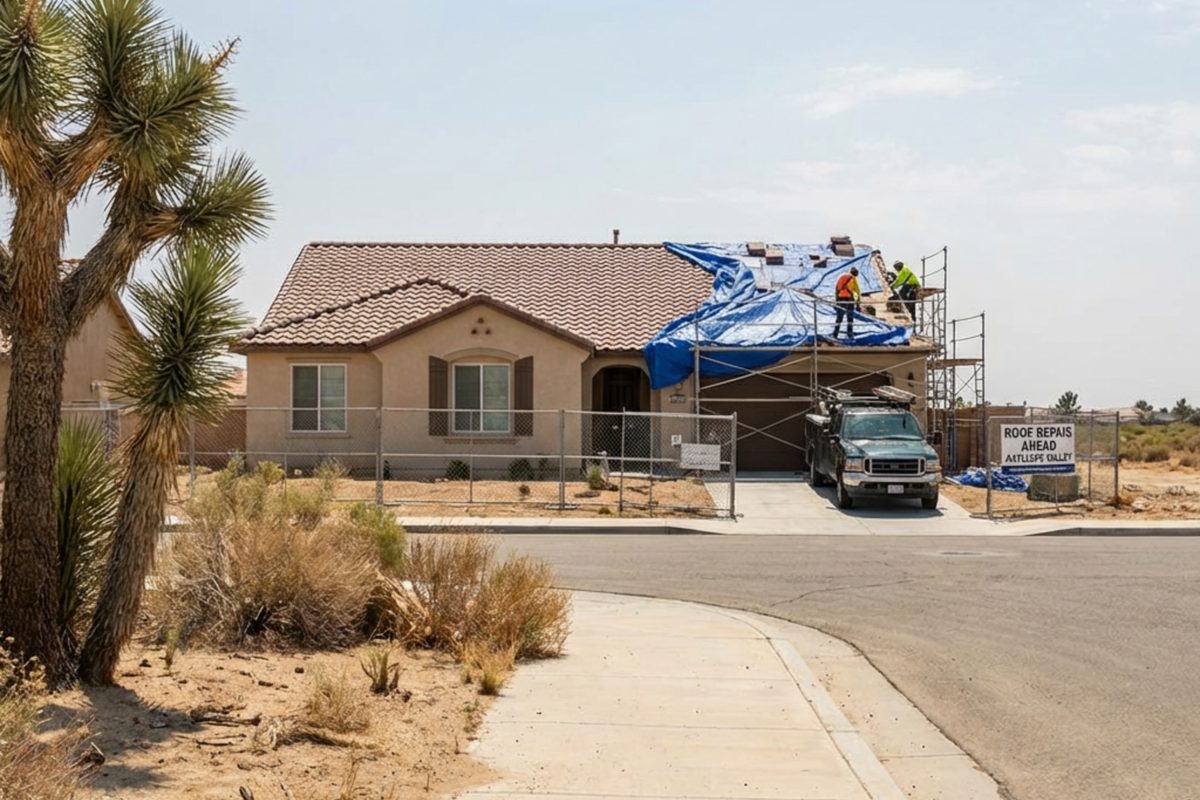 Tile roof restoration project in Antelope Valley, California